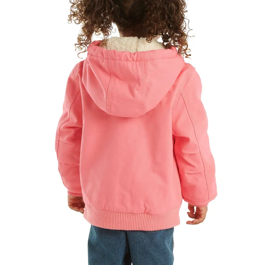 Chaqueta deportiva con capucha y aislamiento de lona con cremallera frontal para niñas (bebés/niños pequeños)