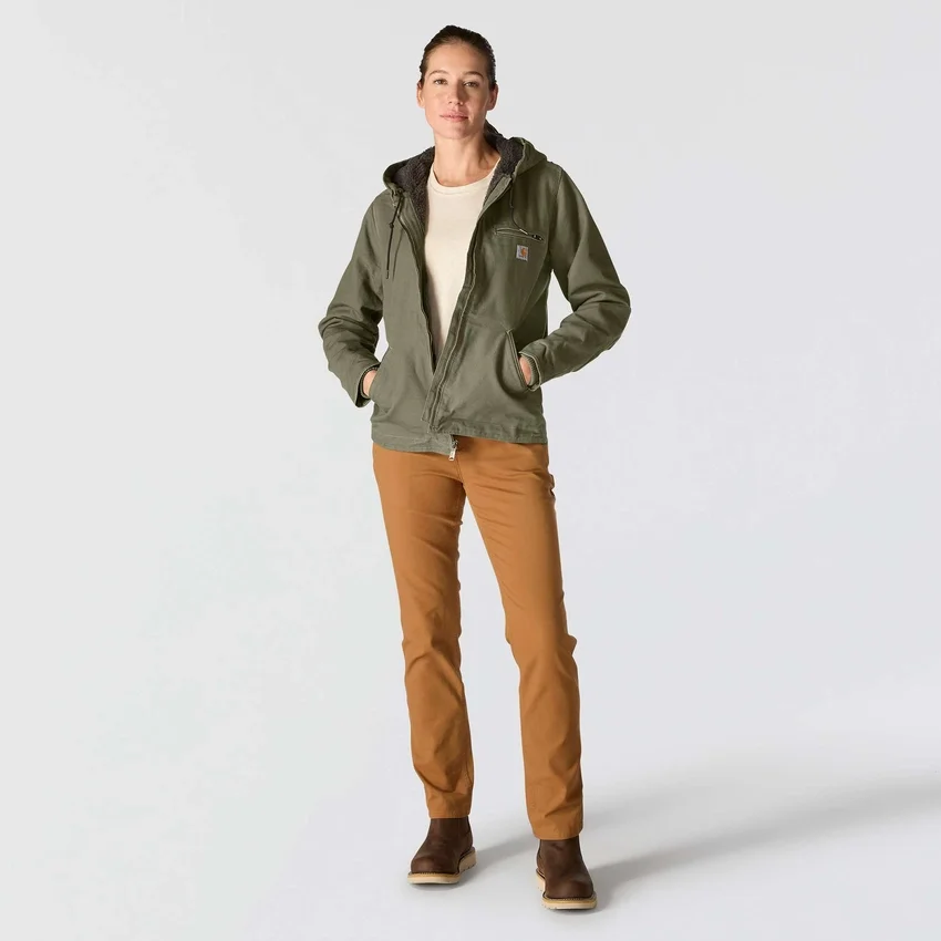 Chaqueta icónica Sierra Washed Duck para mujer, de lona lavada y forrada de sherpa