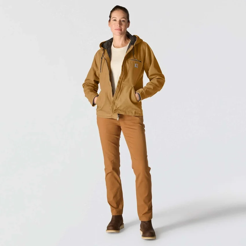 Chaqueta icónica Sierra Washed Duck para mujer, de lona lavada y forrada de sherpa