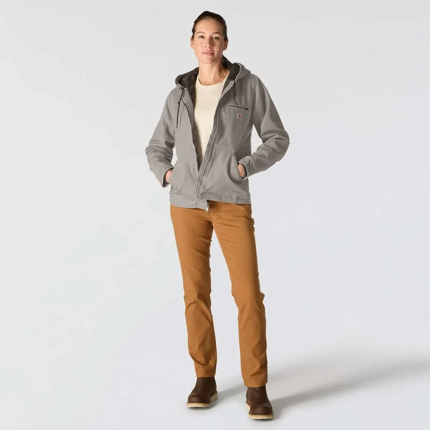 Chaqueta icónica Sierra Washed Duck para mujer, de lona lavada y forrada de sherpa