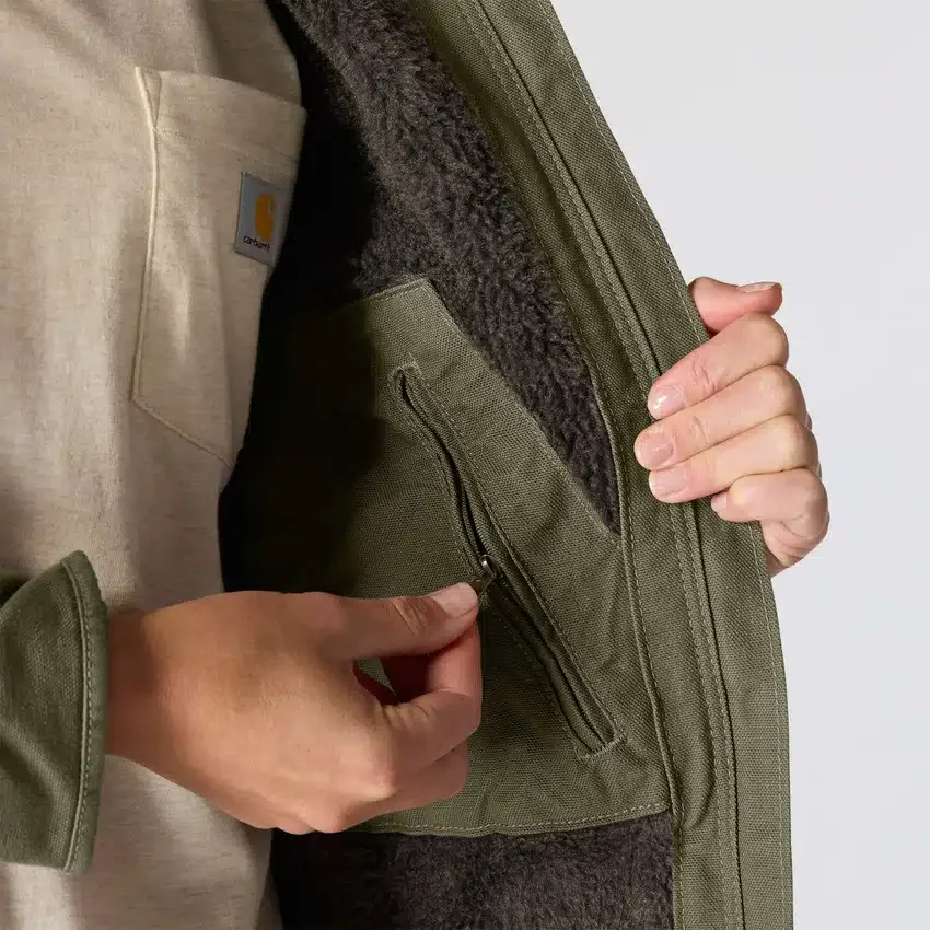 Chaqueta icónica Sierra Washed Duck para mujer, de lona lavada y forrada de sherpa