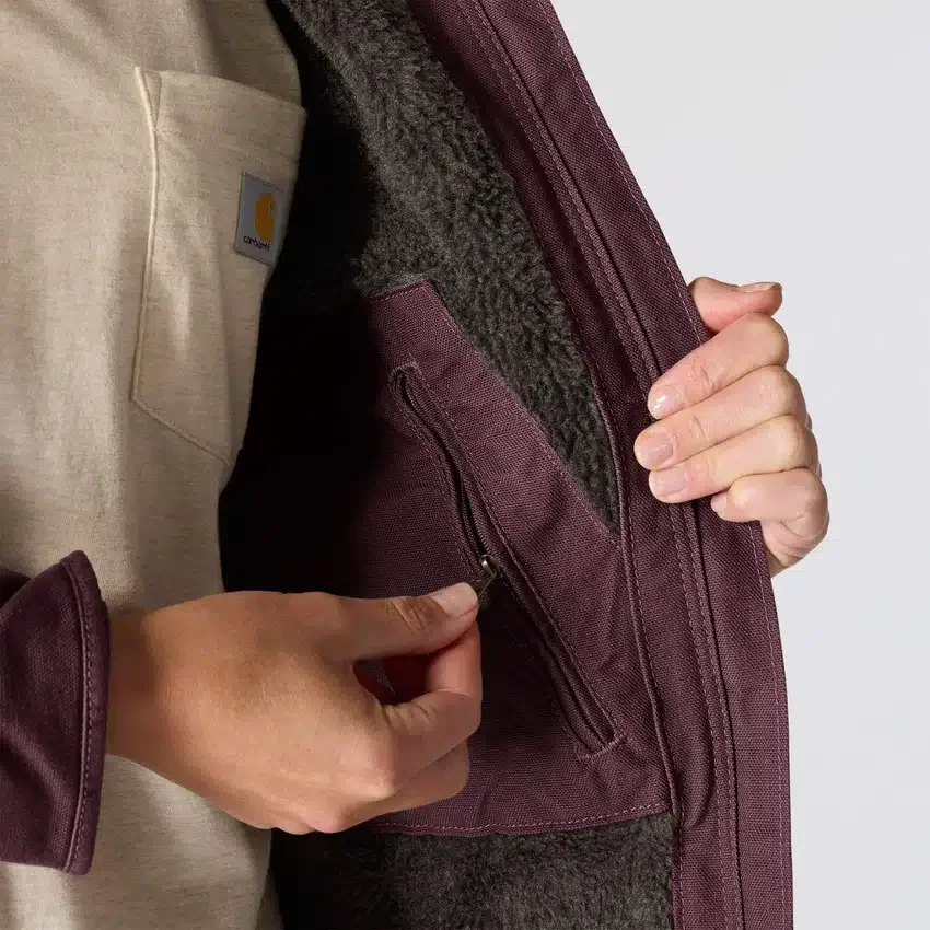 Chaqueta icónica Sierra Washed Duck para mujer, de lona lavada y forrada de sherpa