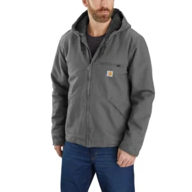 Chaqueta para hombre Washed Duck de lona lavada con forro de sherpa