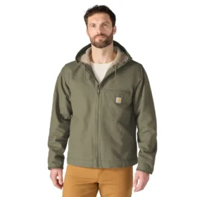 Chaqueta para hombre Washed Duck de lona lavada con forro de sherpa