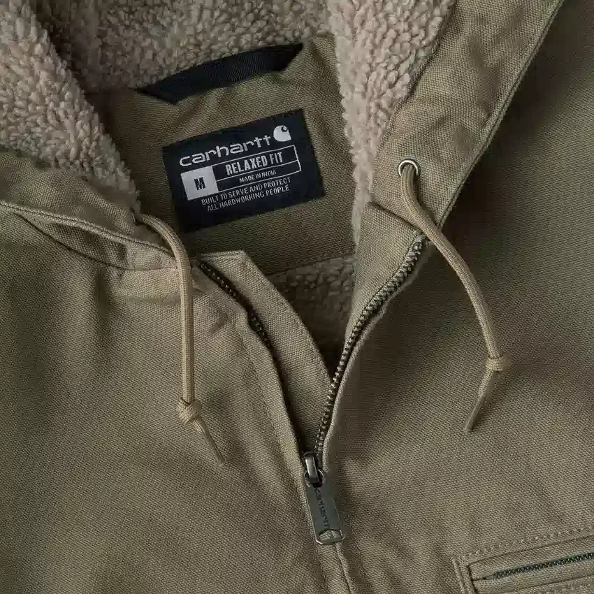 Chaqueta para hombre Washed Duck de lona lavada con forro de sherpa