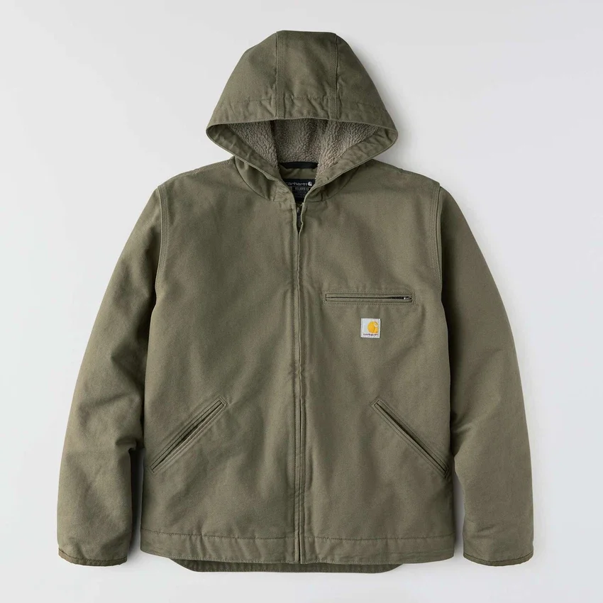 Chaqueta para hombre Washed Duck de lona lavada con forro de sherpa