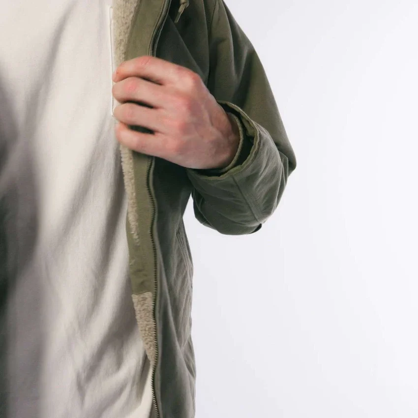 Chaqueta para hombre Washed Duck de lona lavada con forro de sherpa