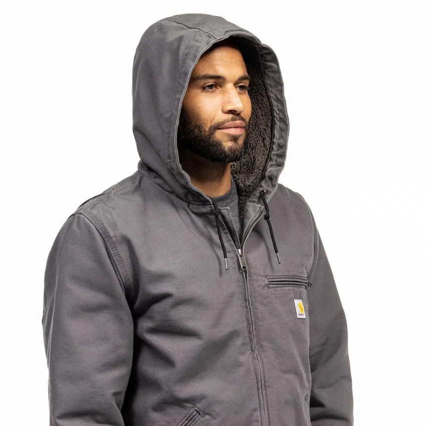 Chaqueta para hombre Washed Duck de lona lavada con forro de sherpa