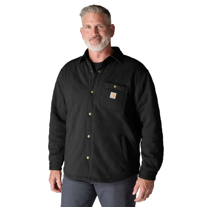 Chaqueta tipo camisa acolchada de corte holgado y peso grueso con cierre de botones a presión Rain Defender®