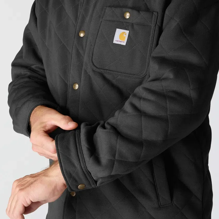 Chaqueta tipo camisa acolchada de corte holgado y peso grueso con cierre de botones a presión Rain Defender®