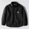 Chaqueta tipo camisa acolchada de corte holgado y peso grueso con cierre de botones a presión Rain Defender®