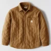 Chaqueta tipo camisa acolchada de corte holgado y peso grueso con cierre de botones a presión Rain Defender®