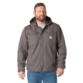 Chaqueta utilitaria de hombre Washed Duck «Bartlett» con forro de sherpa