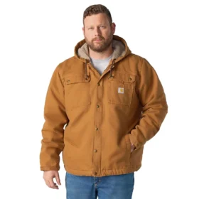 Chaqueta utilitaria de hombre Washed Duck «Bartlett» con forro de sherpa