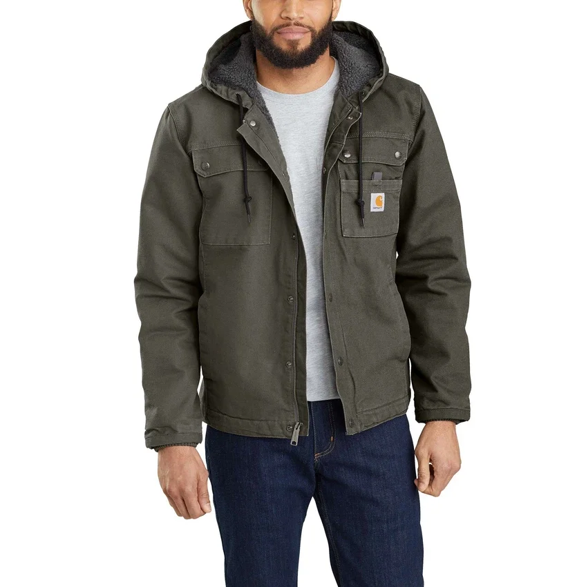 Chaqueta utilitaria de hombre Washed Duck «Bartlett» con forro de sherpa