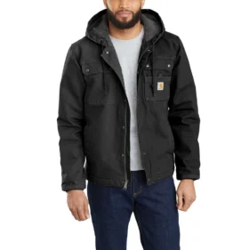 Chaqueta utilitaria de hombre Washed Duck «Bartlett» con forro de sherpa