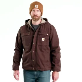 Chaqueta utilitaria de hombre Washed Duck «Bartlett» con forro de sherpa