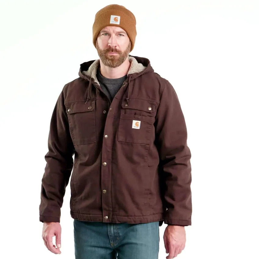 Chaqueta utilitaria de hombre Washed Duck «Bartlett» con forro de sherpa