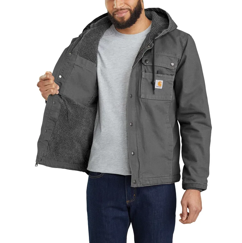 Chaqueta utilitaria de hombre Washed Duck «Bartlett» con forro de sherpa