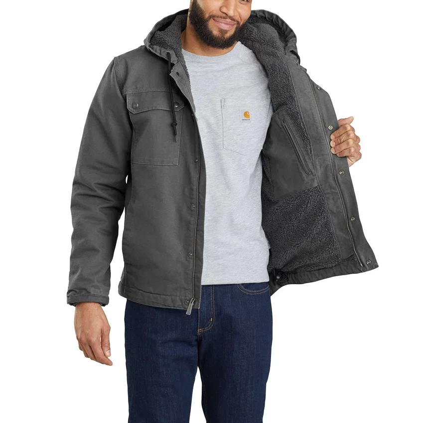Chaqueta utilitaria de hombre Washed Duck «Bartlett» con forro de sherpa