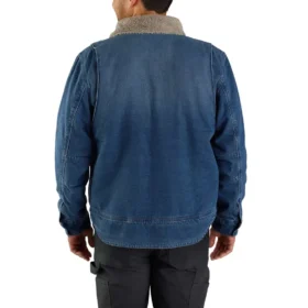 Chaqueta vaquera de corte holgado para hombre con forro de sherpa