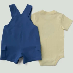 Conjunto de 2 piezas para niño: body con manguitos cortos y petos cortos con bolsillos tipo cargo (bebé)