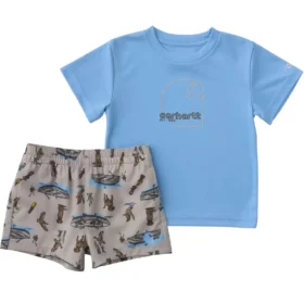 Conjunto de 2 piezas para niño: camisa de manguitos Sun Defender® Force® y pantalones cortos de tejido (bebé)