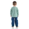 Conjunto de 2 piezas para niño: camiseta con manguitos y estampado de perro y pantalones vaqueros (niños pequeños)