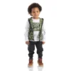 Conjunto de 3 piezas para niño: chaleco de camuflaje, camiseta con manguitos y pantalón (niños pequeños)
