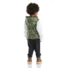 Conjunto de 3 piezas para niño: chaleco de camuflaje, camiseta con manguitos y pantalón (niños pequeños)