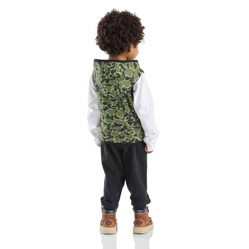 Conjunto de 3 piezas para niño: chaleco de camuflaje, camiseta con manguitos y pantalón (niños pequeños)