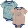 Conjunto de dos piezas de body con manguitos cortos y motivos de peces para niño (bebé)