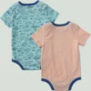 Conjunto de dos piezas de body con manguitos cortos y motivos de peces para niño (bebé)