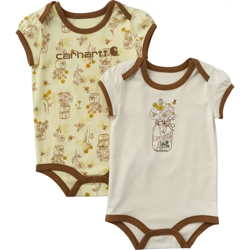 Conjunto de dos piezas para niña: body con manguitos cortos y estampado de abejas (bebé)