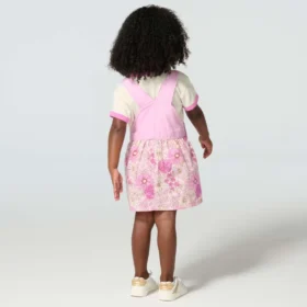 Conjunto de dos piezas para niñas: camiseta con manguitos cortos y jersey estampado (niñas pequeñas)
