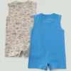 Conjunto de dos piezas para niño: pelele sin mangas con estampado de peces (bebé)