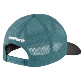 Gorra de camionero con parche con el logotipo, de sarga Rugged Flex™ y parte trasera de malla