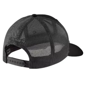 Gorra de camionero con parche con el logotipo, de sarga Rugged Flex™ y parte trasera de malla