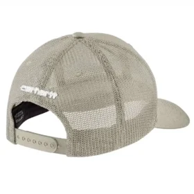 Gorra de camionero con parche con el logotipo, de sarga Rugged Flex™ y parte trasera de malla
