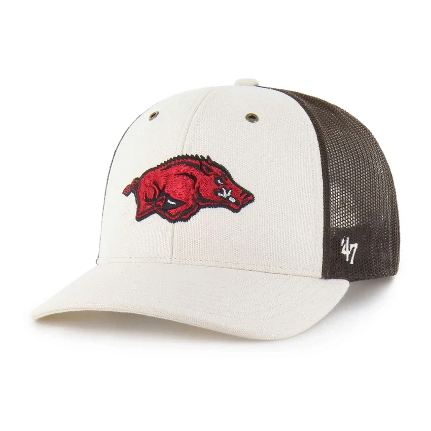 Gorra de camionero sin teñir de los Arkansas Razorbacks '47