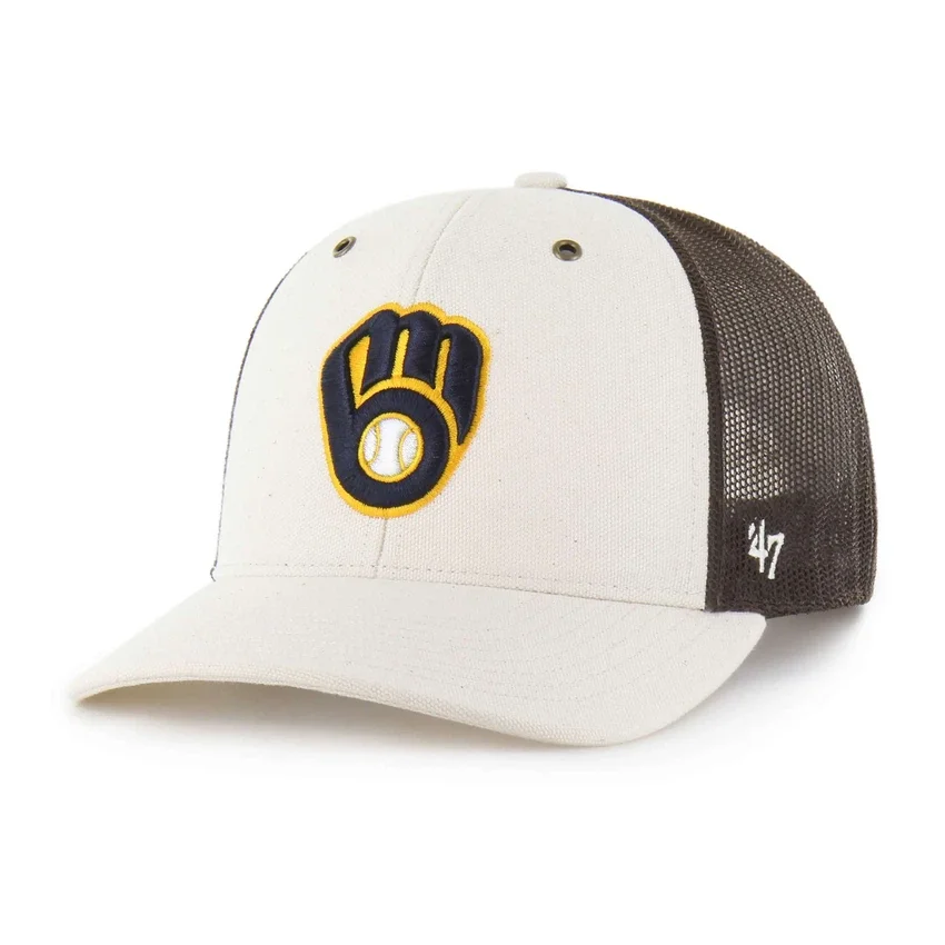 Gorra de camionero sin teñir de los Milwaukee Brewers de 1947