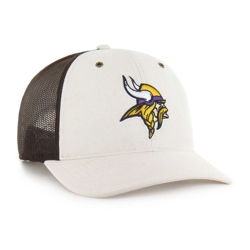 Gorra de camionero sin teñir de los Minnesota Vikings '47, corte holgado