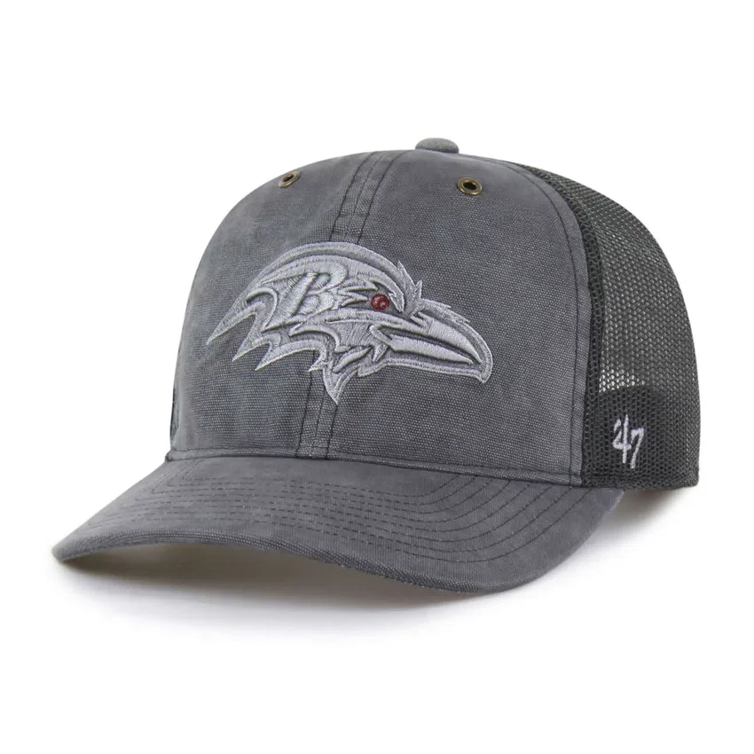 Gorra de camionero teñida de los Baltimore Ravens '47, corte holgado
