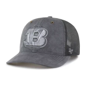 Gorra de camionero teñida de los Cincinnati Bengals, corte holgado, modelo '47