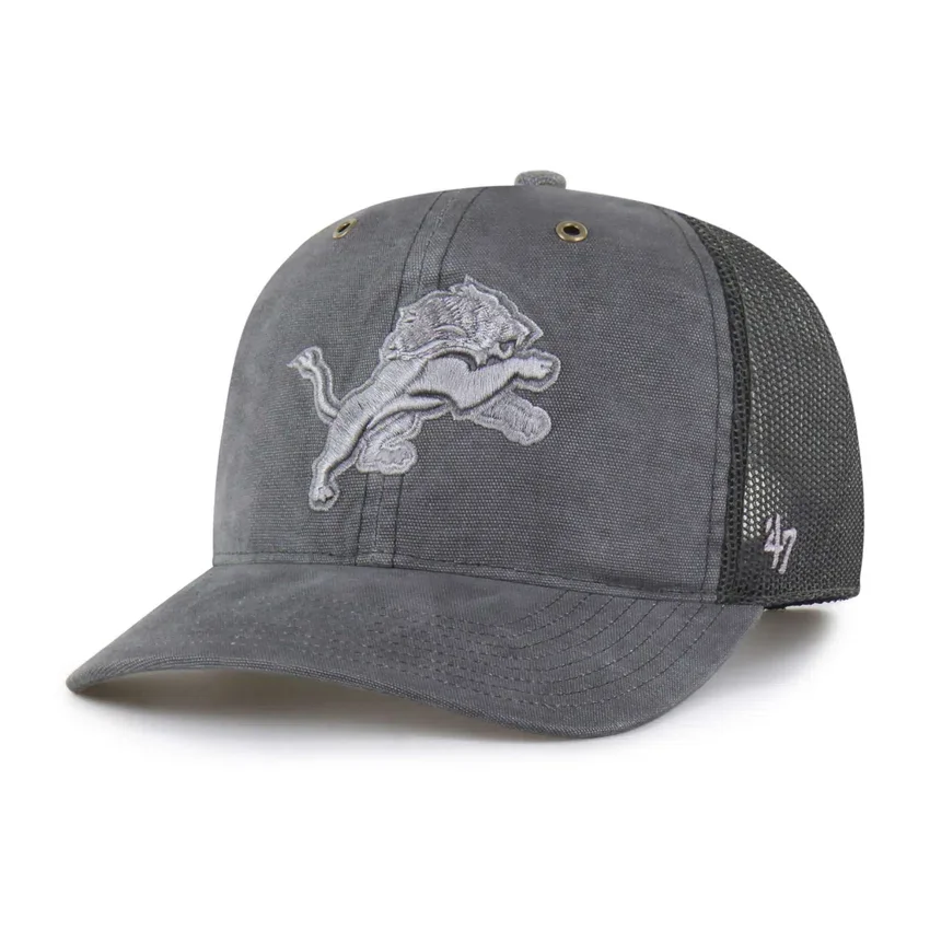 Gorra de camionero teñida de los Detroit Lions, corte holgado, modelo '47