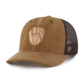 Gorra de camionero teñida de los Milwaukee Brewers, corte holgado, modelo '47