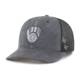Gorra de camionero teñida de los Milwaukee Brewers, corte holgado, modelo '47