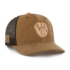 Gorra de camionero teñida de los Milwaukee Brewers, corte holgado, modelo '47