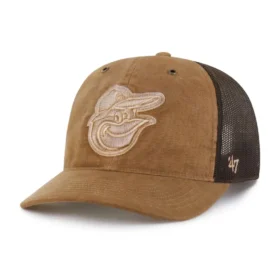 Gorra de camionero teñida de los Orioles de Baltimore '47, corte holgado