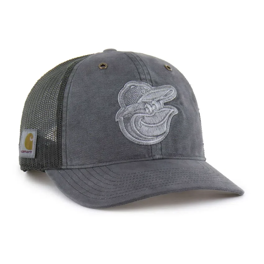 Gorra de camionero teñida de los Orioles de Baltimore '47, corte holgado
